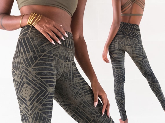 Printed Leggings Organic Cotton Yoga Pants Alternative Burner