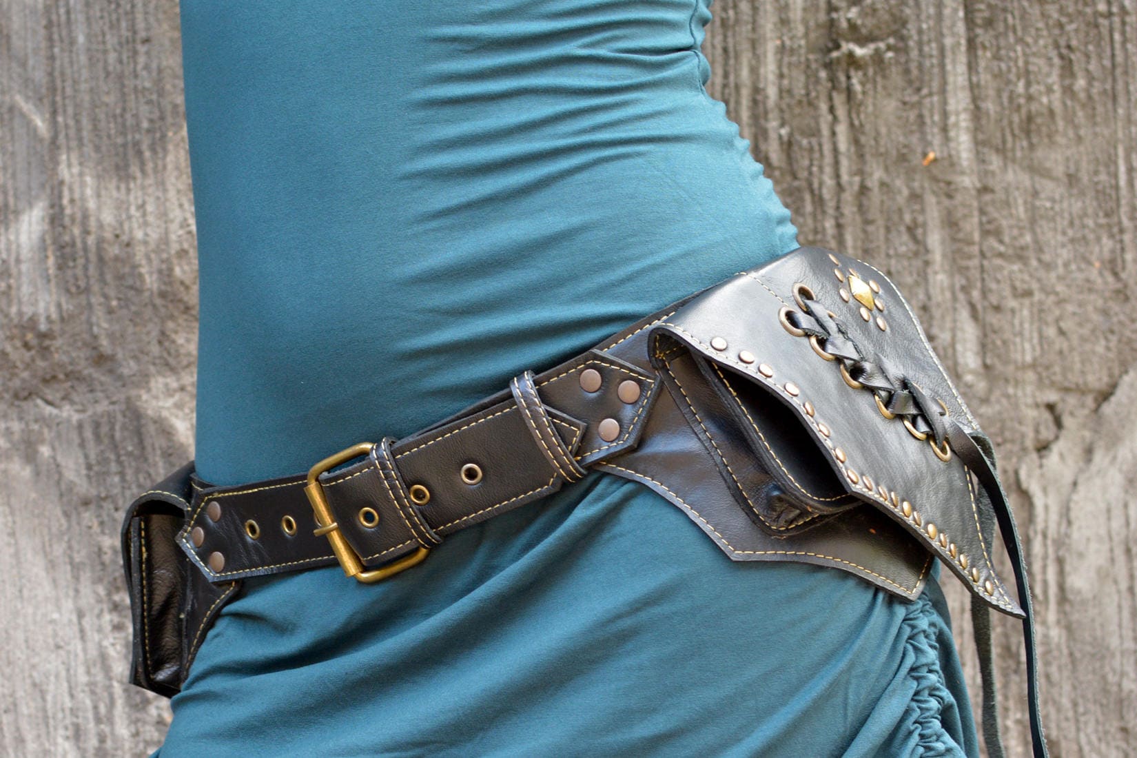 Leather Utility Belt HIP Pocket BELT Renaissance Fair - Etsy