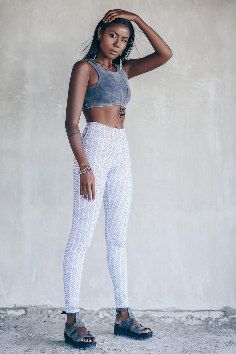Crop top bralette met veters | Stonewashed biologisch katoen | Yogafestival-sporttop voor dames afbeelding 4