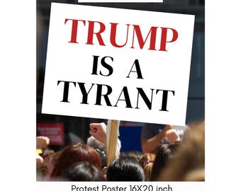 No Kings Trump is a Tyrant Protest Poster: America250 Rally Sign (Digital Download 16x20 PNG)