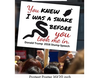 Anti-Trump Protest Poster: He is a Creepy Snake (Instant Digital Download 16x20 PNG)
