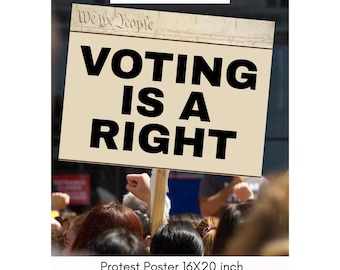 Voting Rights Protest Poster: Voting is a Right Constitution (PNG Instant Digital Download)