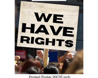 No Kings Protest Poster: We Have Rights Constitution (16x20 Inch PNG Digital Instant Download)