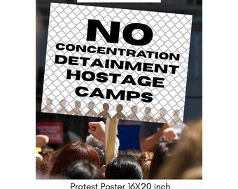 Anti-ICE Anti-Trump Protest Poster: No Concentration Camps Instant Digital Download 16x20 inch PNG