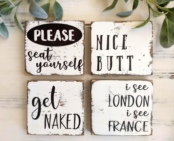 Bathroom Sign Decor Funny Bathroom Sign Rustic Bathroom Etsy