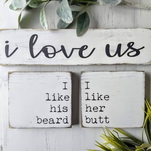 Bedroom Sign Trio | Bedroom Signs | Couple Bedroom Signs | His and Hers Signs | I love us sign | Farmhouse Bedroom Decor | Wedding Gift
