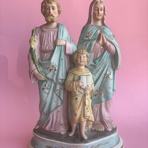 Skulptur aus Biskuitporzellan – Die Heilige Familie – Vieux Andenne Porzellan