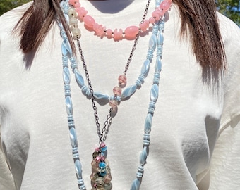 Set di 3 collane di perline in stile vintage