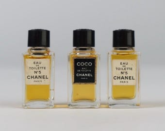 Set de perfumes en miniatura Chanel vintage de 3 piezas - Chanel N5 & Coco - Eau de Toilette