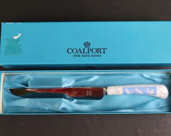 Coltello da torta vintage Coalport - Blu Revelry - Porcellana