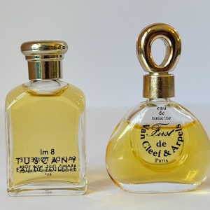 Set de 2 perfumes vintage en miniatura - Aramis Tuscany para hombre - Van Cleef & Arpels – First Eau de Toilette