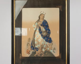 Litografia policroma del XIX secolo - Maria