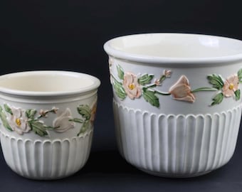 2-Piece Vintage Pot Set - Made in Italy - Bassano - Cream White