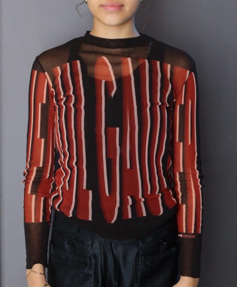 Rare Vintage Jean Paul Gaultier Femme Mesh Top – 90s – Sheer