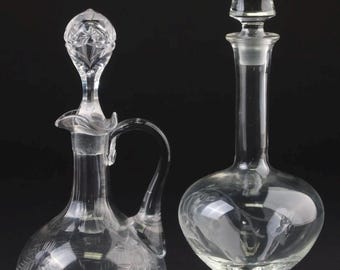 2-Piece Set of Vintage Glass Carafes