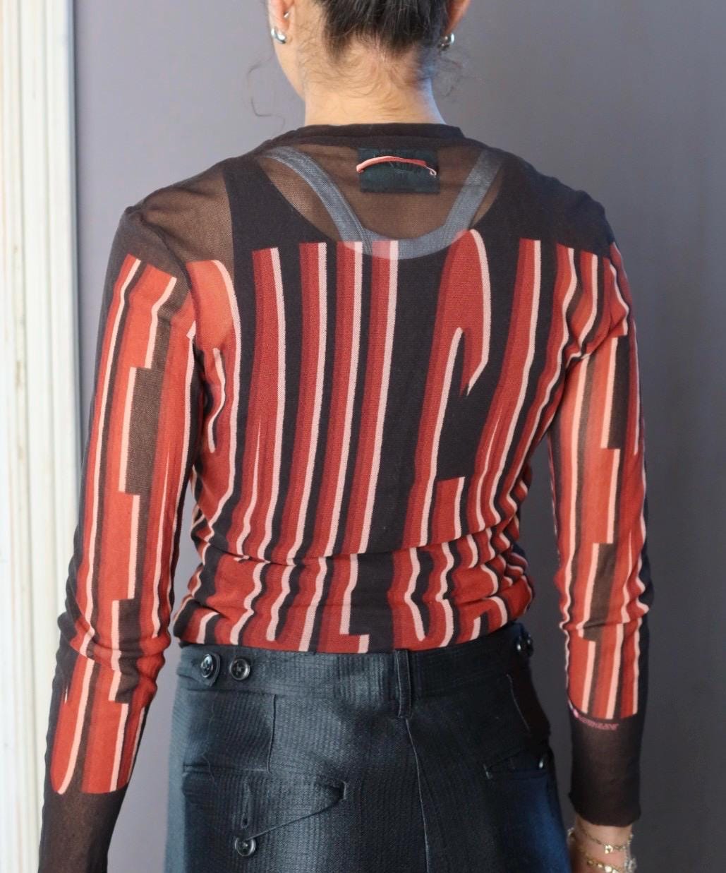 Jean Paul GAULTIER FEMME シースルー トップス Rare Vintage Jean Paul Gaultier Femme Mesh Top – 90s – Sheer