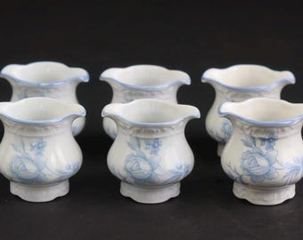 Set di 6 brocche per salse/crema Mitterteich Bavaria - Rose Blu