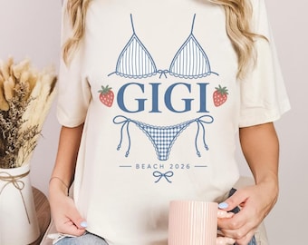 Gigi Beach Shirt, Gigi Summer Shirt, Beach Vacation Tee, Gift for Gigi, Grandma Vacation Shirt, Strawberry Gigi Tee