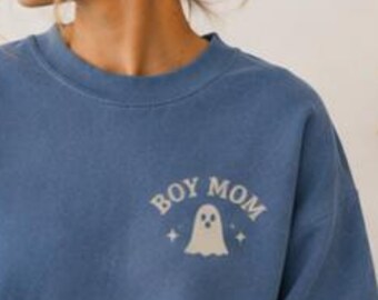 Comfort Colors Boy Mom Sweatshirt Halloween Baby Shower Gift Boy Mama Gift for New Mom Expecting Mom Gift Gender Reveal Gift
