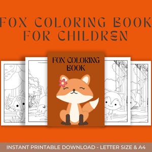 Fuchs Malbuch für Kinder: 25 Waldtier Seiten (Printable PDF Download)