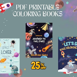 Space Adventure Coloring Book for Kids: 90+ Pages (Printable PDF Set)