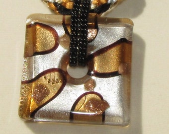Kumihimo and Glass Pendant Necklace
