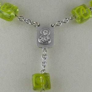 Yellow Lampwork Czech Glass Rosary image 4