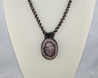 Pink Painted Jasper Necklace