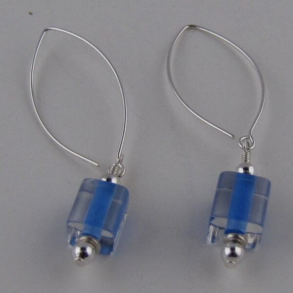 Blue Furnace Glass Earrings