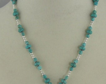 Turquoise and Magnesite Om Necklace