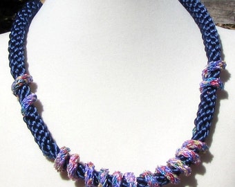 Intertwined Blue Kumihimo Necklace
