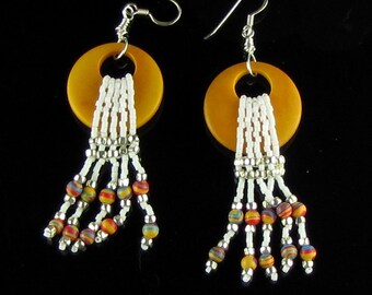 Yellow Tagua Nut Earrings