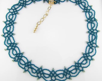 Dark Aqua and Bronze Necklace