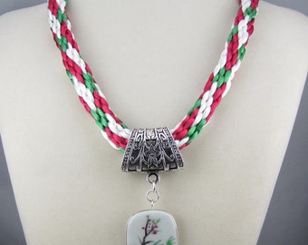 Oriental Floral Kumihimo Necklace