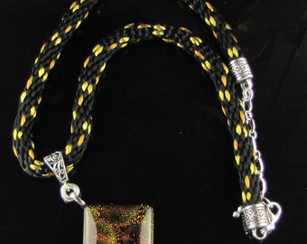 Kumihimo Black and Gold Necklace