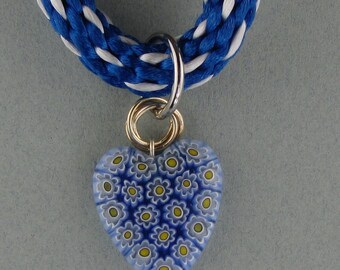 Blue and White Kumihimo Choker