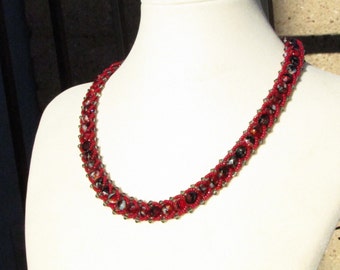 Black, Grey and Red Necklace