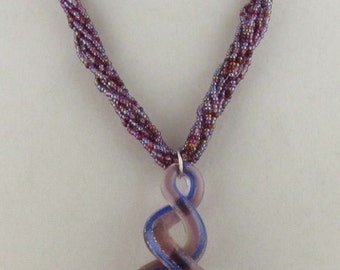 Triple Swirl Lampwork Necklace