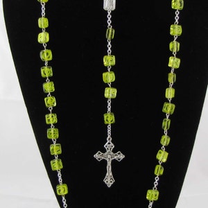 Yellow Lampwork Czech Glass Rosary image 1