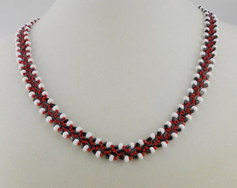 Red, White and Black Necklace