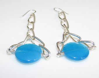 Blue and Silver Earrings