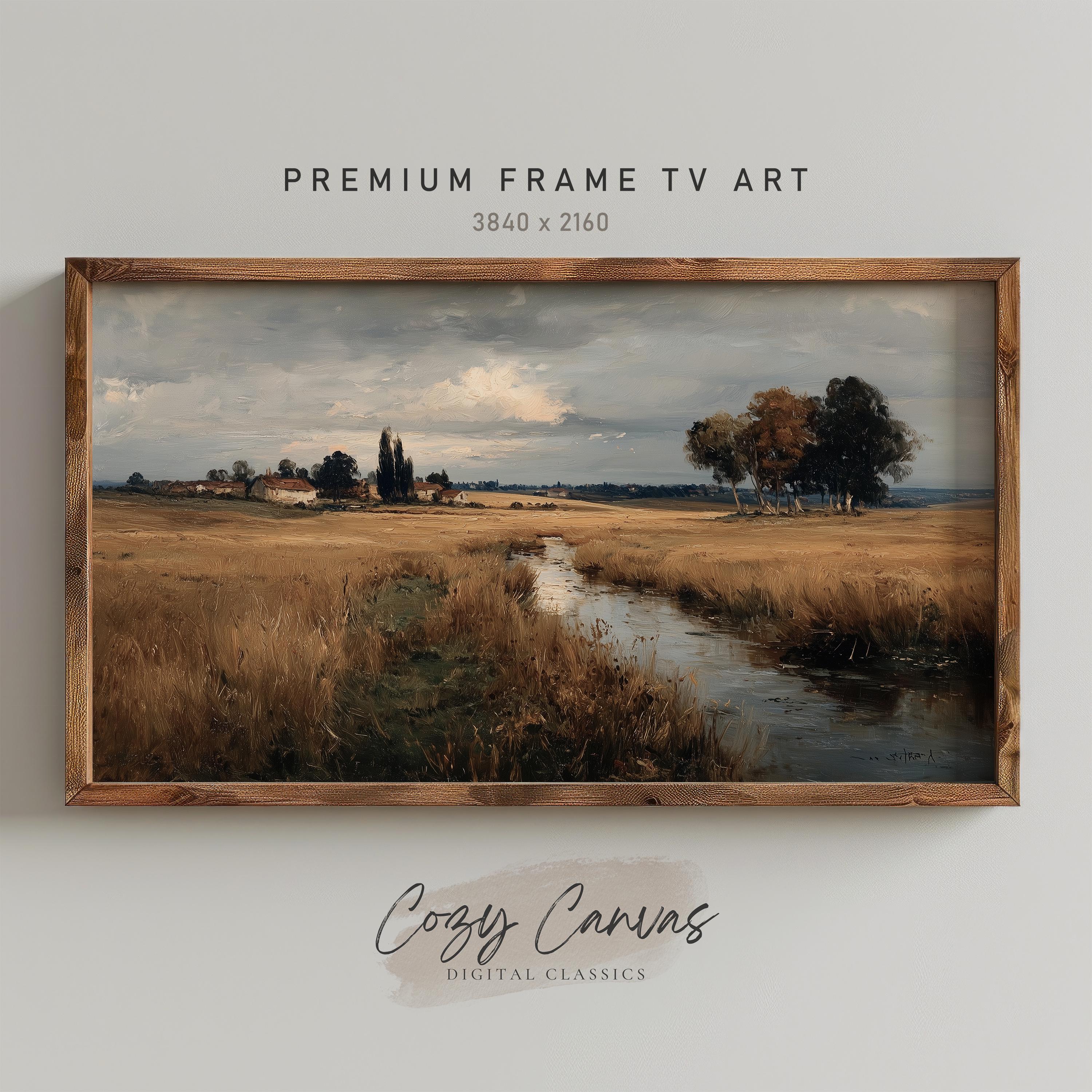 Golden Meadow Landscape Oil Painting for Samsung Frame TV