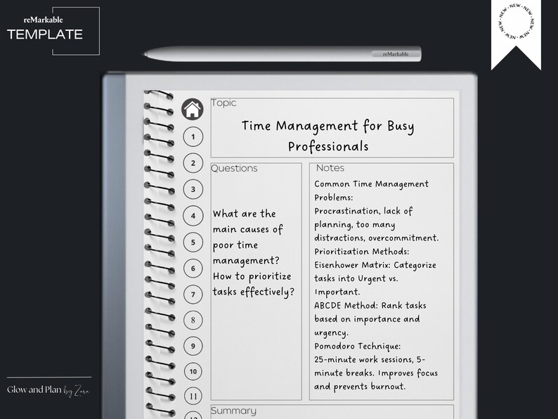 Cornell Note-taking Templates for Remarkable 2 | Digital Note-taking ...