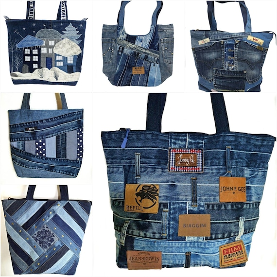 Jeanstasche Upcycled Denim Levi Bag Upcycled Denim Tote Große