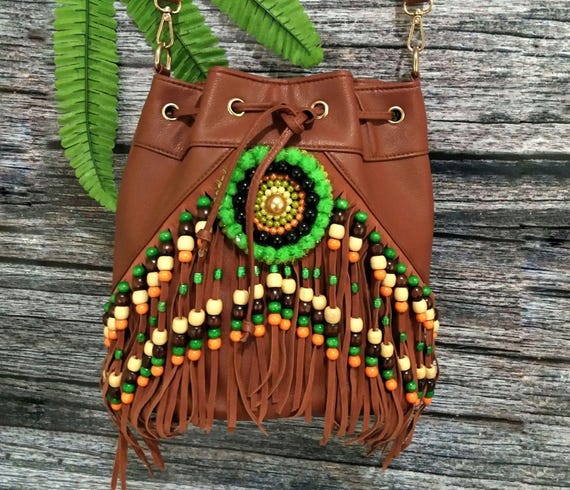Sac à bandoulière bohème à franges, sac à franges bohème, sac à