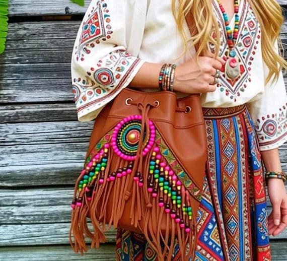 Bohemian Fringe Crossbody Bag Bohemian Fringe Bag Boho  display picture 1