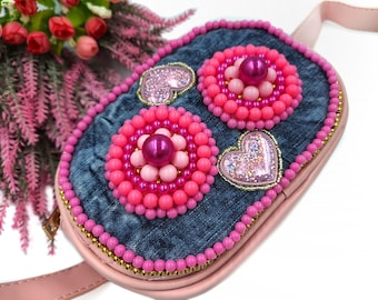 Embroidered Denim & Eco Leather Belt Bag: Jean Fanny Pack Crossbody, Junk Denim Bag, Junk Bag, Denim Fanny Pack, Embroidered Denim Bumbag