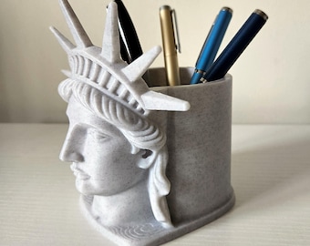 Freiheitsstatue Stift- und Bleistifthalter, Schreibtisch-Organizer-Skulptur, kreatives Büro-Dekor-Geschenk für Künstler, Studenten und Lehrer