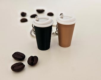 Coffee Cup Keychain for coffee lovers, Backpack Keychain, Gifts for Him, Gift for Her,Barista ,Keychain, Black Coffee Cup , Latte Coffee Cup