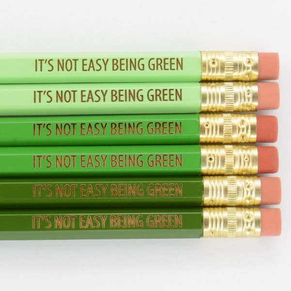 It's Not Easy Being Green Kermit the Frog Inspired 6 Pencils Pack